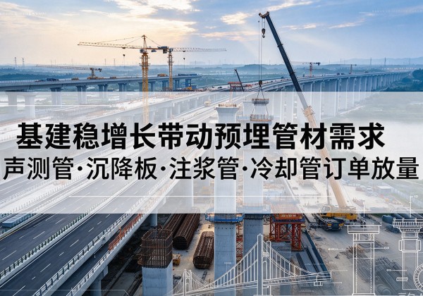 美姑基建稳增长带动预埋监测管材需求，声测管、沉降板、注浆管订单持续放量